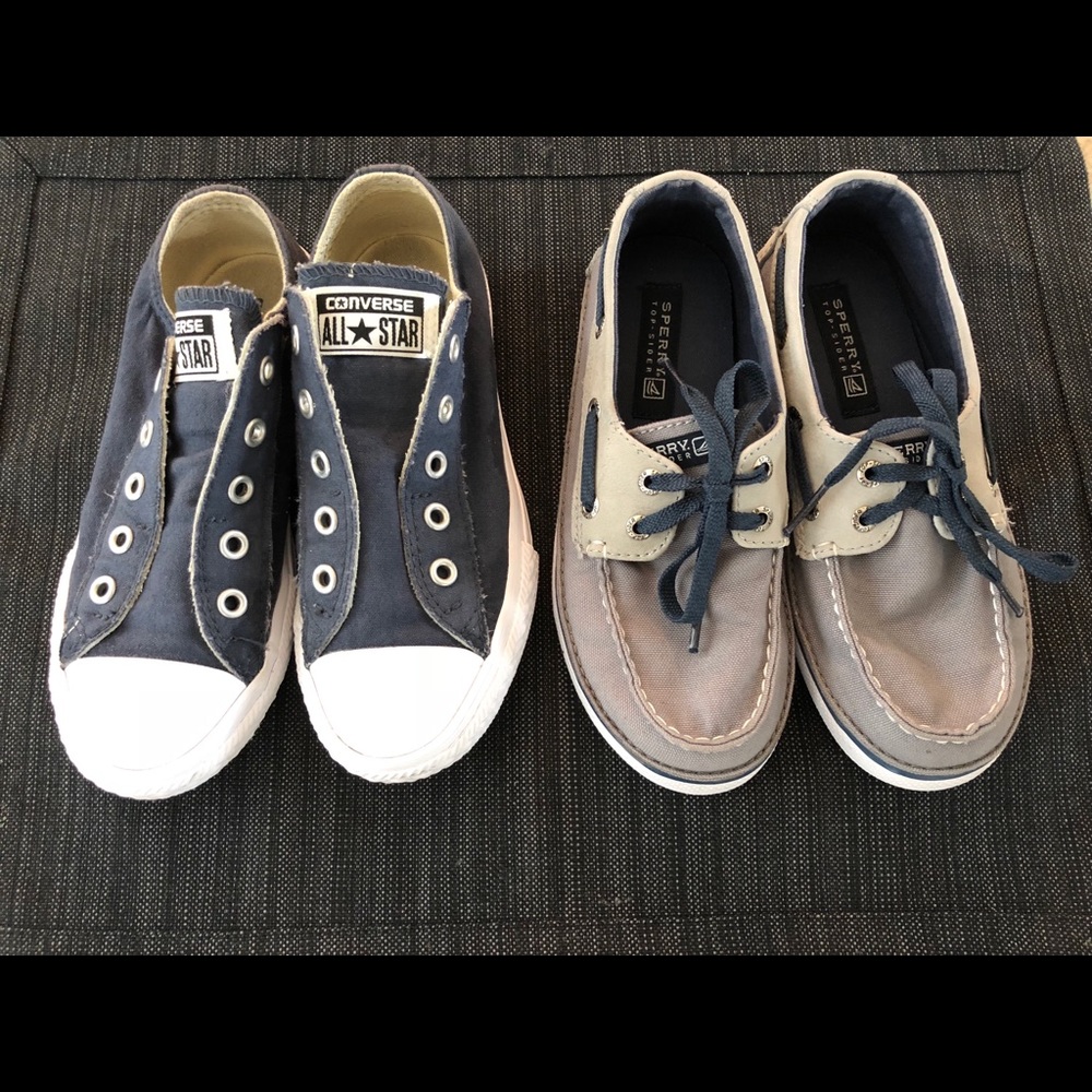 Boys converse and sperry shoes